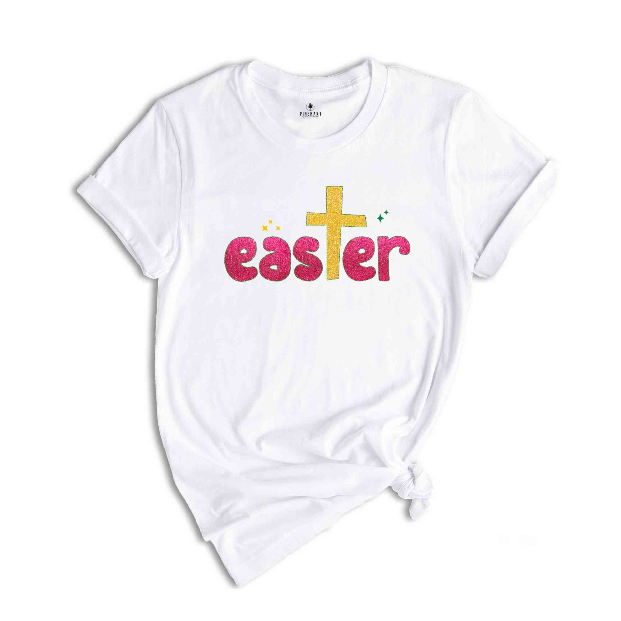 Glitter Easter Shirt, Christian Easter Shirt, Easter Shirt, Cute Easter Shirt, Cute Shirt, Cross Shirt