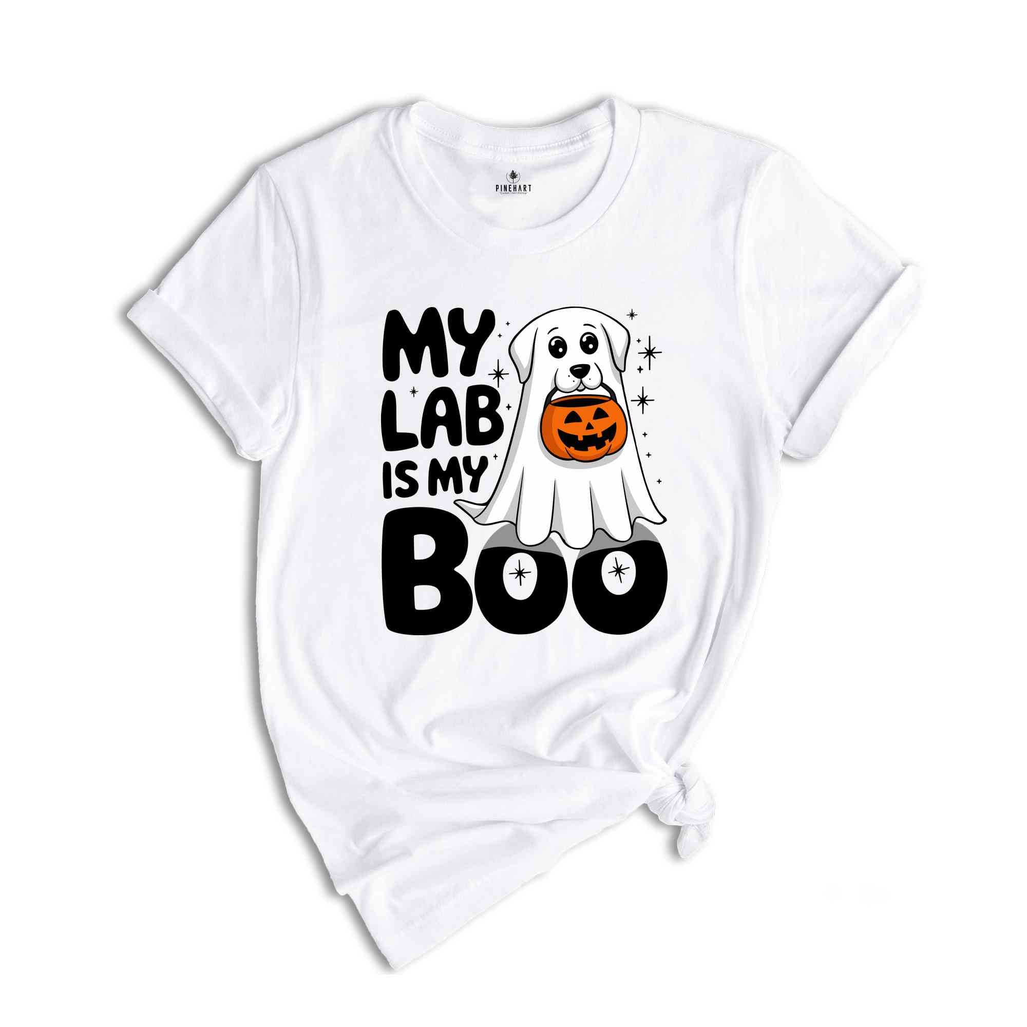 My Lab Is My Boo Shirt, Ghost Dog Halloween Tee, Lab Mom Shirt, Retro Halloween Shirt, Mama Gift for Dog Lover, Dog Mama Shirt