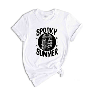 Spooky Summer Shirt, Summer Vibes Skeleton Shirt, Coffee Lover Shirt, Trendy Shirt, skeleton hand shirt, summer shirt, spooky season shirt