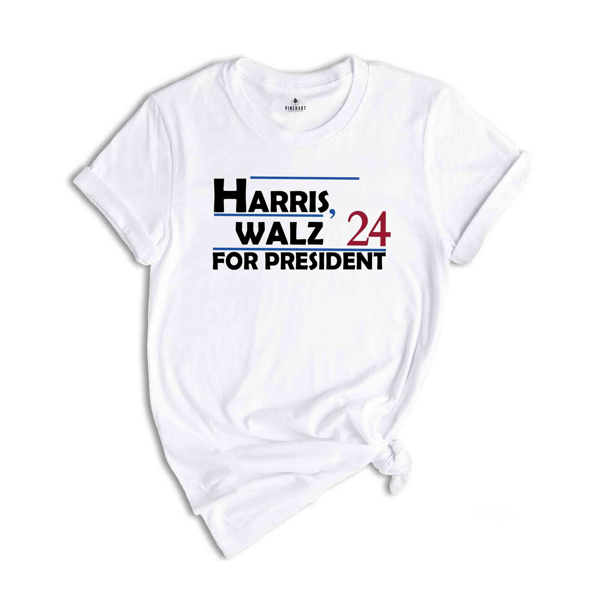 Harris Walz 2024 Shirt, Kamala Harris Shirt, Tim Walz Shirt, Gift for Democrat, Vote Kamala Shirt, Madam President Shirt