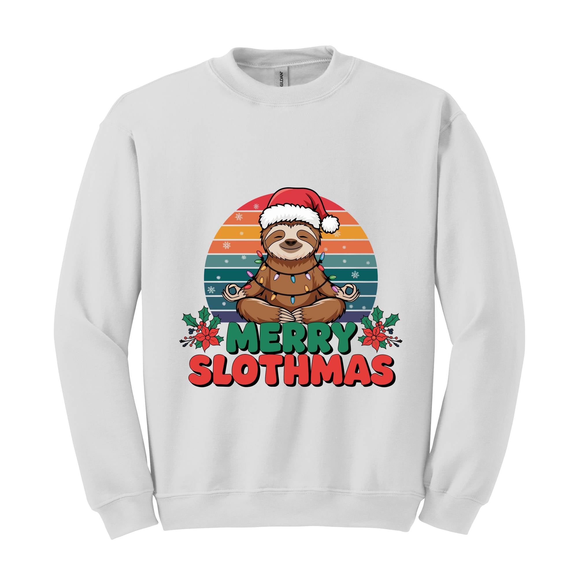 Merry Slothmas Sweatshirt, Yoga Lover Gifts, Pilates Christmas Gift