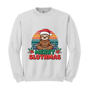 Merry Slothmas Sweatshirt, Yoga Lover Gifts, Pilates Christmas Gift