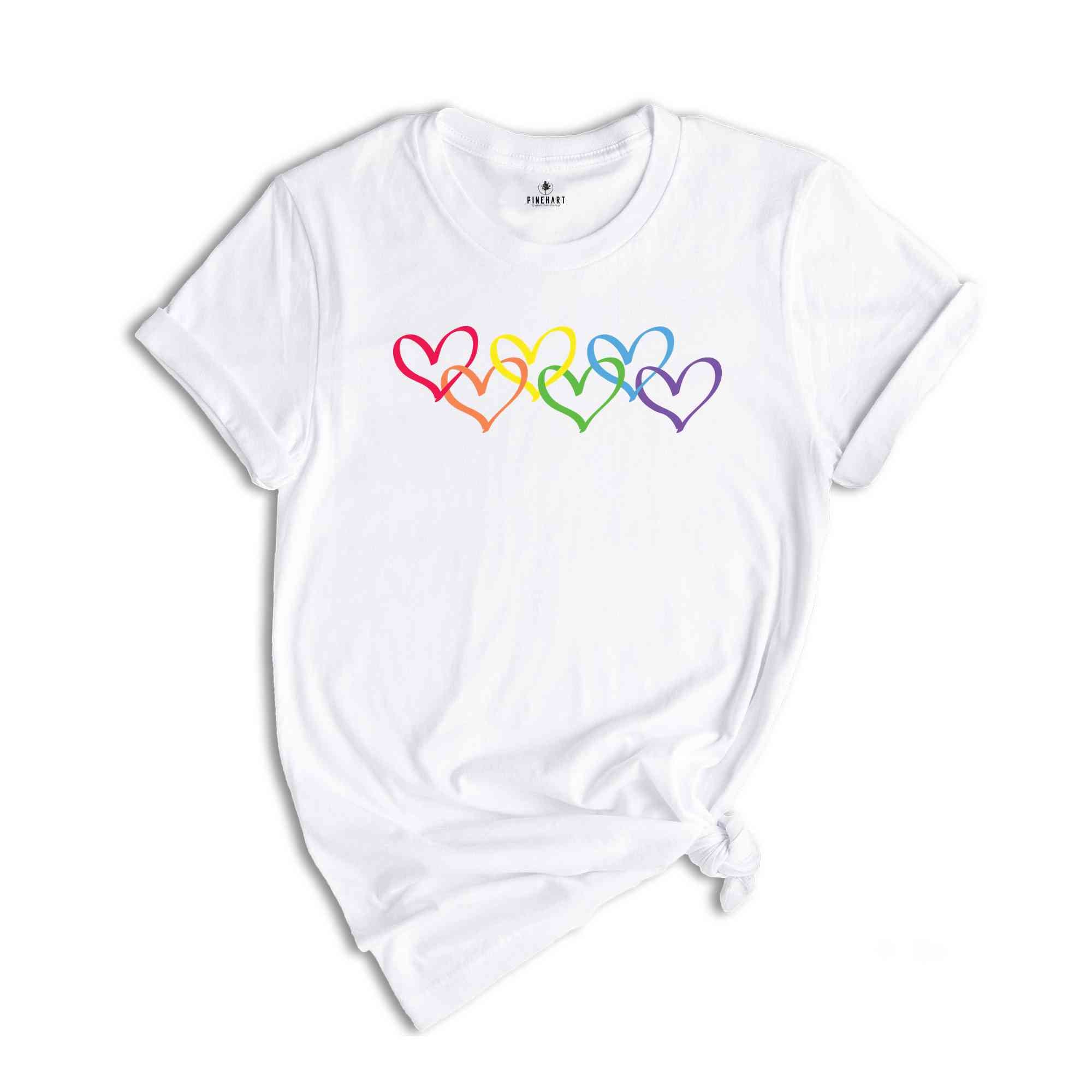 Rainbow Hearts Shirt, Love Is Love Shirt, Rainbow Shirt, Hearts Shirt, Pride Rainbow Shirt, Pride Heart Shirt, LGBT Shirt, Gay Shirt