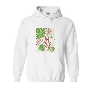 Boho Flowers Sweatshirt, Women Floral Minimalist Sweatshirt, Floral Sweatshirt, Boho Wildflowers Sweatshirt, Boho Floral Hoodie