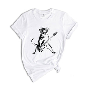 Cat Guitar Shirt, Music Shirt, Guitar Shirt, Cat Shirt, Cat Lover Shirt, Guitar Lover Shirt, Funny Cat Shirt, Cat Music Shirt, Cool Cat Tee