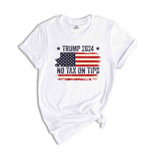 No Tax On Tips T-Shirt, Trump 2024 Shirt, Trump Election Shirt, Usa Elections Tee, Vote For Trump Shirt, Donald Trump Tee