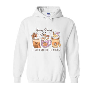 Hocus Pocus I Need Coffee To Focus Sweater, Cute Halloween Sweatshirt, Coffee Lover Shirt, Halloween Gift, Spooky Season Sweatshirt