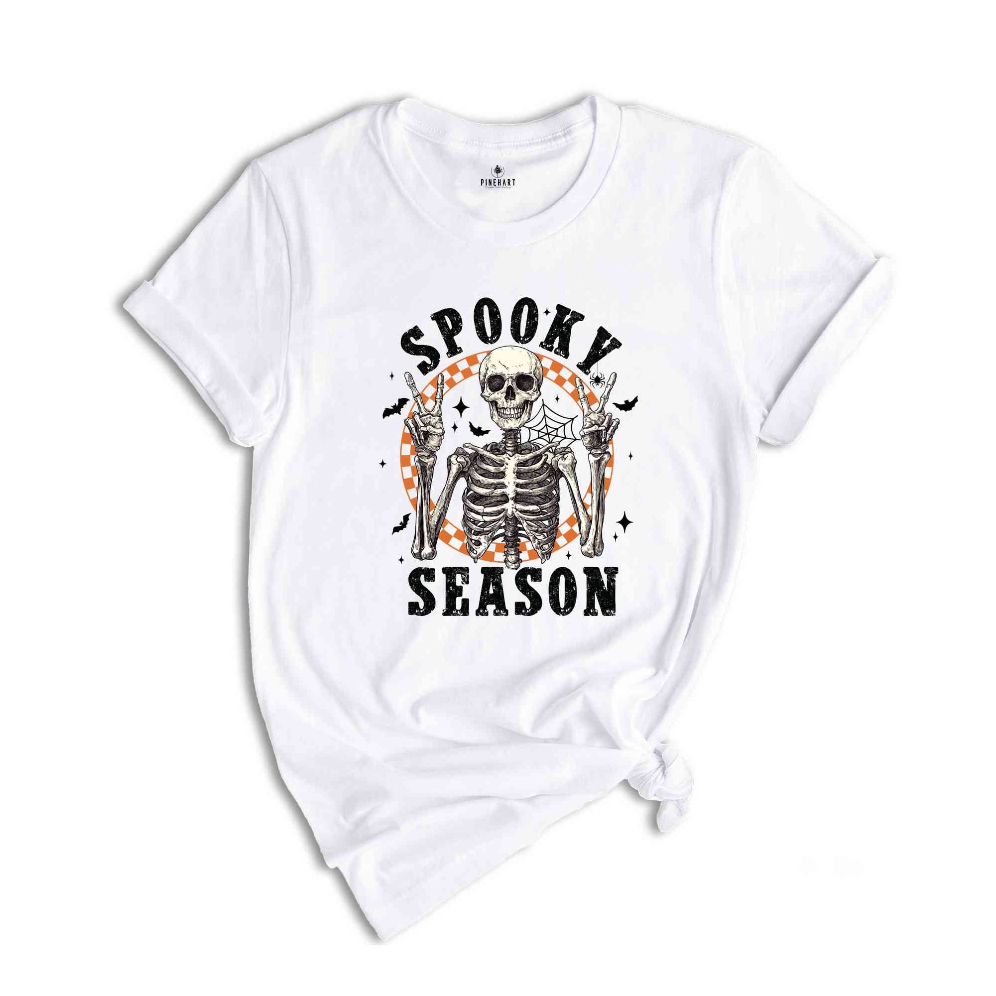 Spooky Season Shirt, Retro Halloween Shirt, Halloween Shirt, Skeleton Shirt, Spooky Shirt, Spooky Season Shirt, Fall Shirt, Peace Shirt