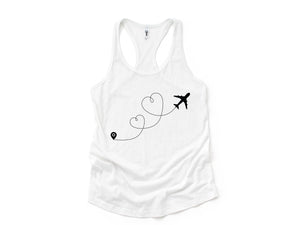 Airplane Heart Tank Top, Plane Lover Tank Top, Adventurer Tank Top, Vacation Tank Top, Travel Lover Tank Top, Destination Tank Top