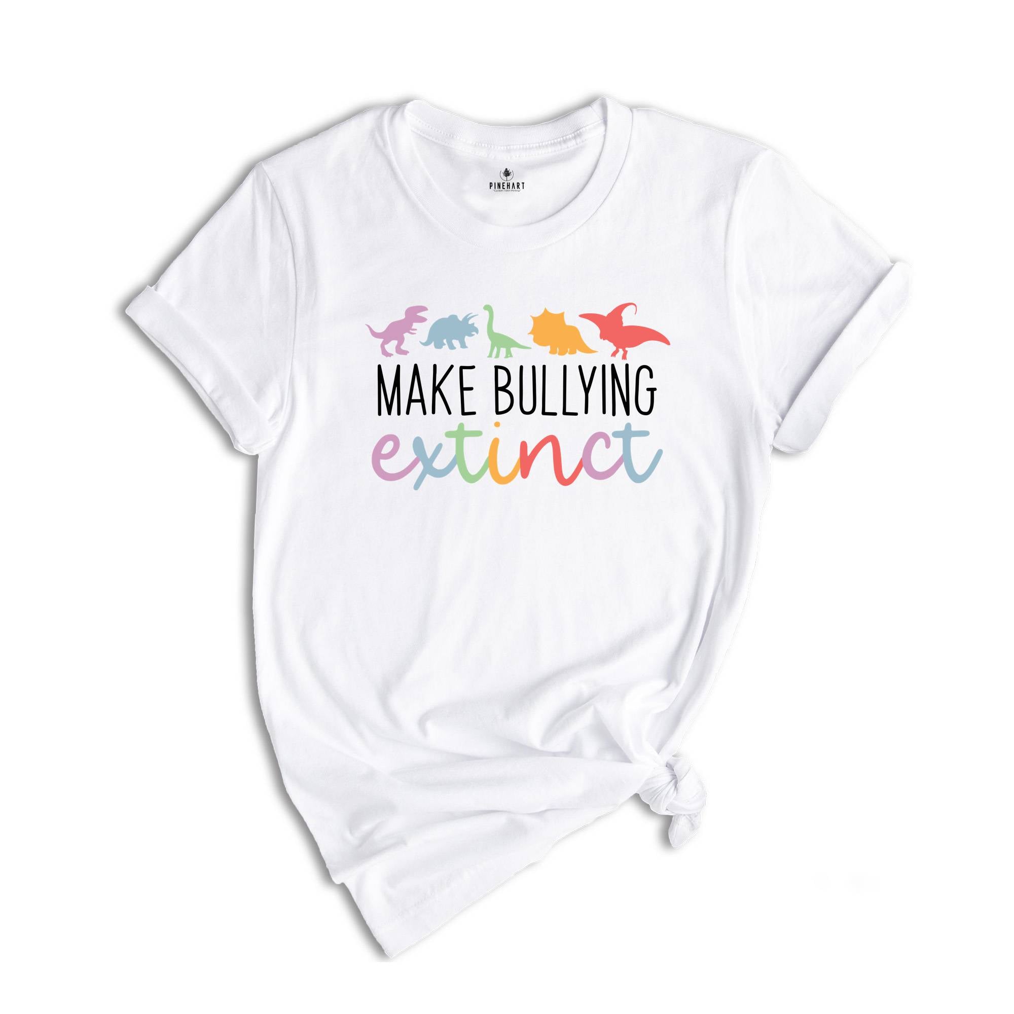 Make Bullying Extinct Dinosaur Anti Bullying Tshirt, Stop Bullying, Dinosaur Lover Tee, Counselor Shirt