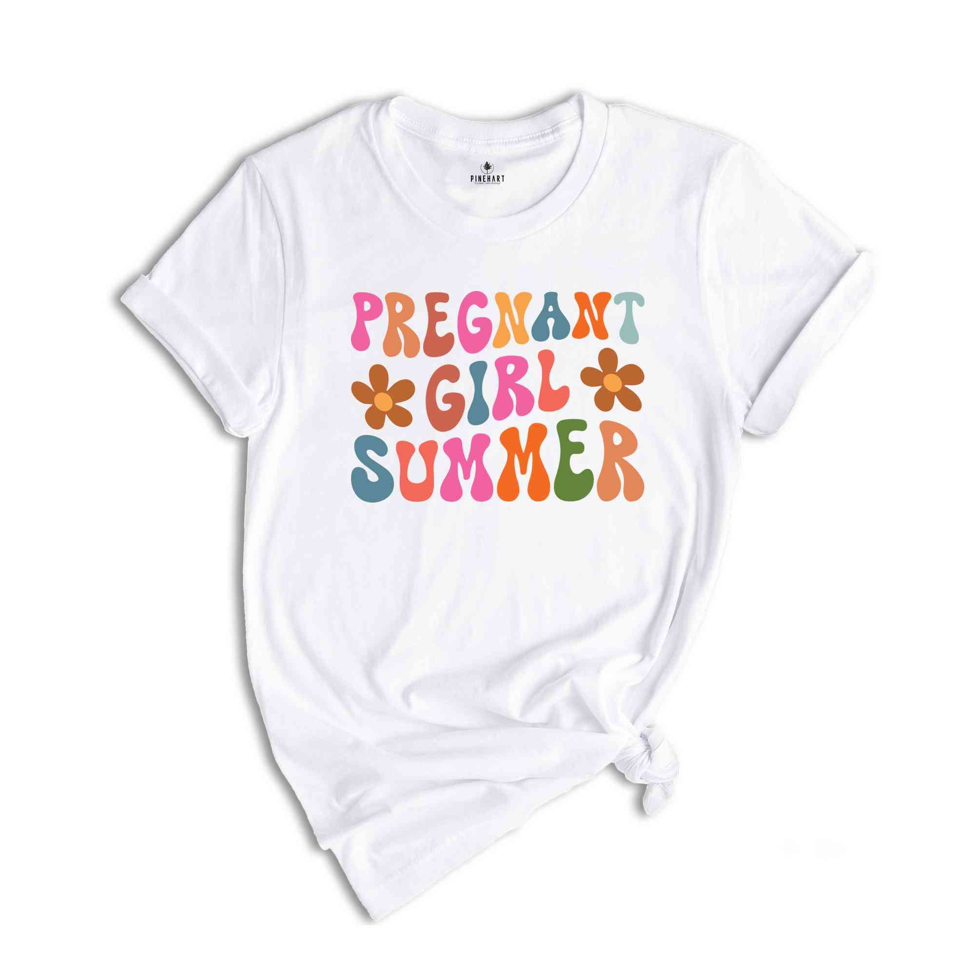 Pregnant Girl Summer Shirt, Cute Mom to Be Shirt, Pregnancy Reveal Shirt, Funny Mom Gift, New Mom Shirt, Baby Announcement Shirt