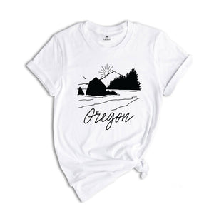 Oregon Mountain Sunset Shirt, Oregon State Shirt, Sun and Trees, Oregon State Shirt, Portland Oregon Shirt, Travel Shirt, Oregon Gift Shirts