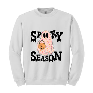 Spooky Season Ghost Sweatshirt, Ghost Sweatshirt, Halloween Favorite, Cute Ghost Sweatshirt, Halloween Gift, Spooky Season Shirt