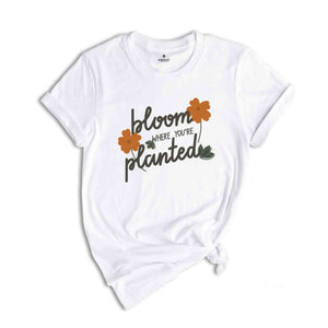 Bloom Where You Are Planted Shirt, Religious Shirt, Christian Shirt, Faith Shirt, Inspirational Shirt, Inspirational Quotes Shirt, Wildflowe