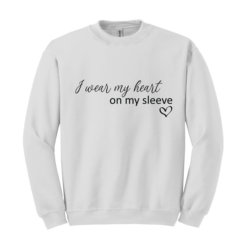 I Wear My Heart On My Sleeve Sweatshirt, Custom Kids Names Sweatshirt, Personalized Name Gift, Mother's Day Sweatshirt, Gifts for Mom