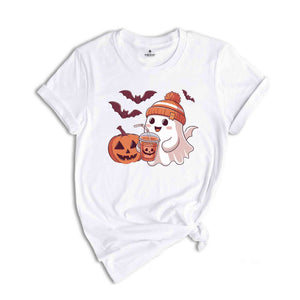 Cute Ghost Halloween Shirt, Fall Coffee Shirt, Mom Shirt, Little Ghost Juice Shirt, Ghost coffee Shirt, Cute Ghost Drinking Shirt