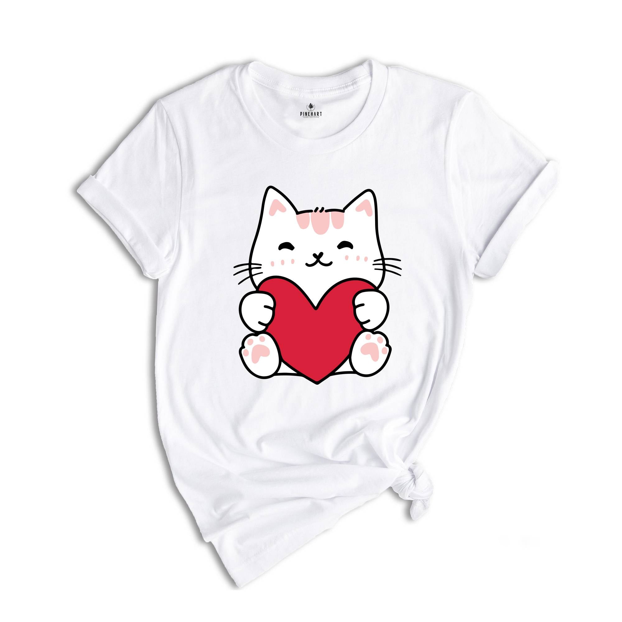 Cat Valentine Day Shirt, Valentines Day Gift, Cat Lover Tee, Cat Mom Tshirt, Valentine Cat Lover Shirt