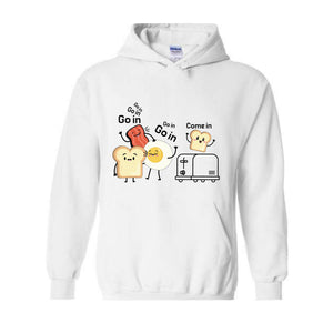 Funny Sweater, Go in Sweater, Funny Toast with Toaster, Trendy Sweater, Toast with Egg Sweater, Sarcastic Sweater