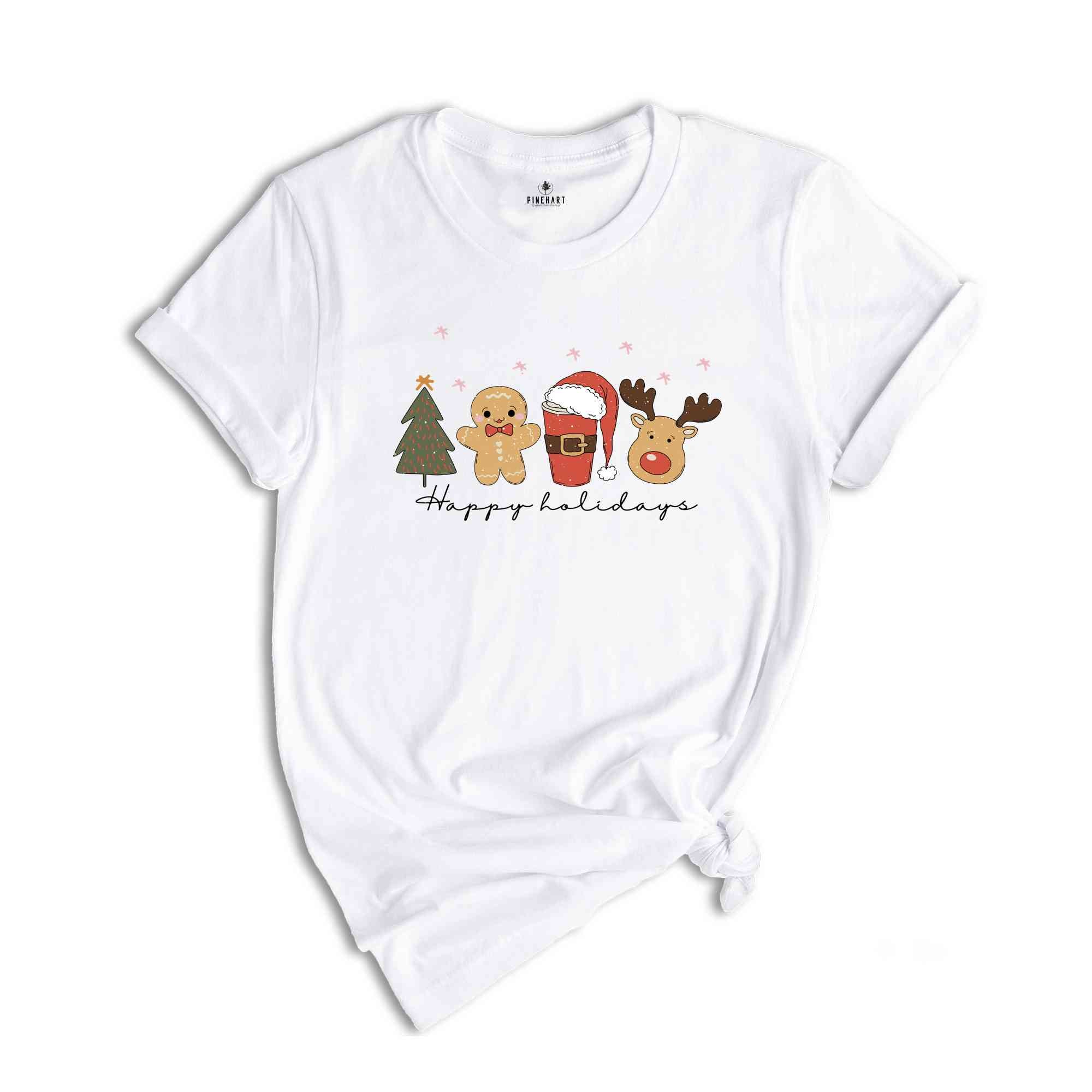 Happy Holidays Shirt, Cute Christmas Shirt, Gingerbread Shirt, Christmas Tree Shirt, Christmas Party Shirt, Holiday Shirt, New Year Shirt