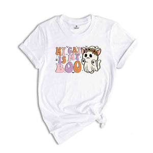 My Cat Is My Boo Shirt, Cute Halloween Shirt, Animal Lover Tee, Halloween Mom Shirt, Cute Halloween Gift, Halloween Cat Shirt