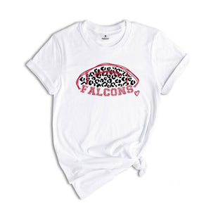 Falcons Football Team Shirt, Go Falcons Shirt, Leopard Go Falcons Tee, Falcons Mascot Shirt, Falcons Cheer Tee, Falcons Spirit Shirt,