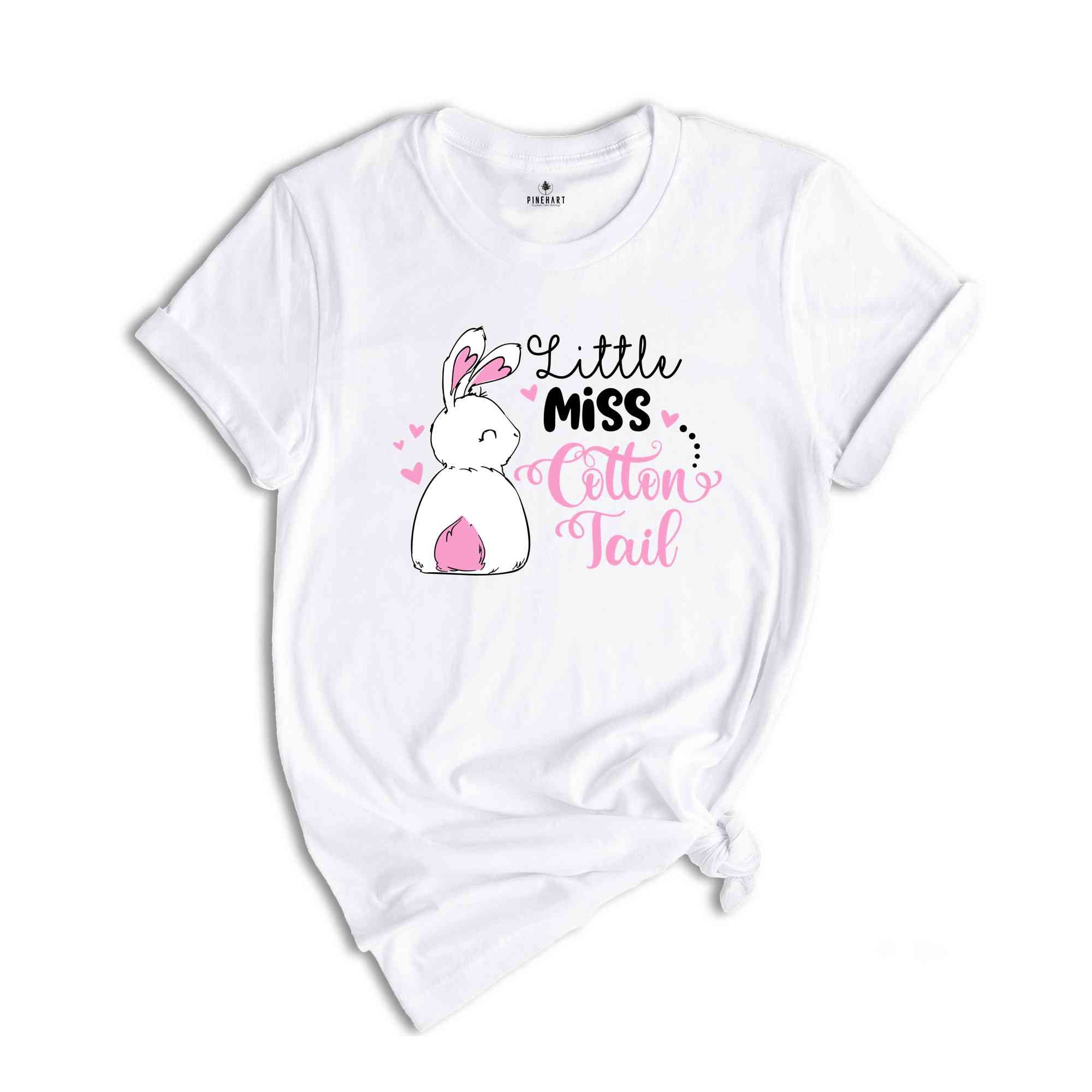 Little Miss Cotton Tail T-shirt, Bunny Lover Shirt, Easter Party Tee, Happy Easter 2024 Gift, Cute Easter Gift