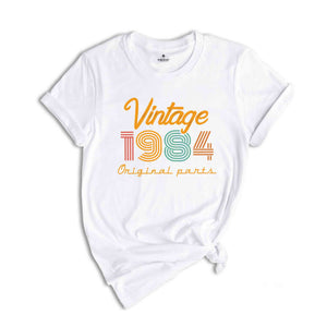 Vintage 1984 Original Parts Shirt, 40th Birthday Shirt, Vintage Mom Shirt, 40th Birthday Gift, 40th Birthday Shirt, Retro Age Shirt