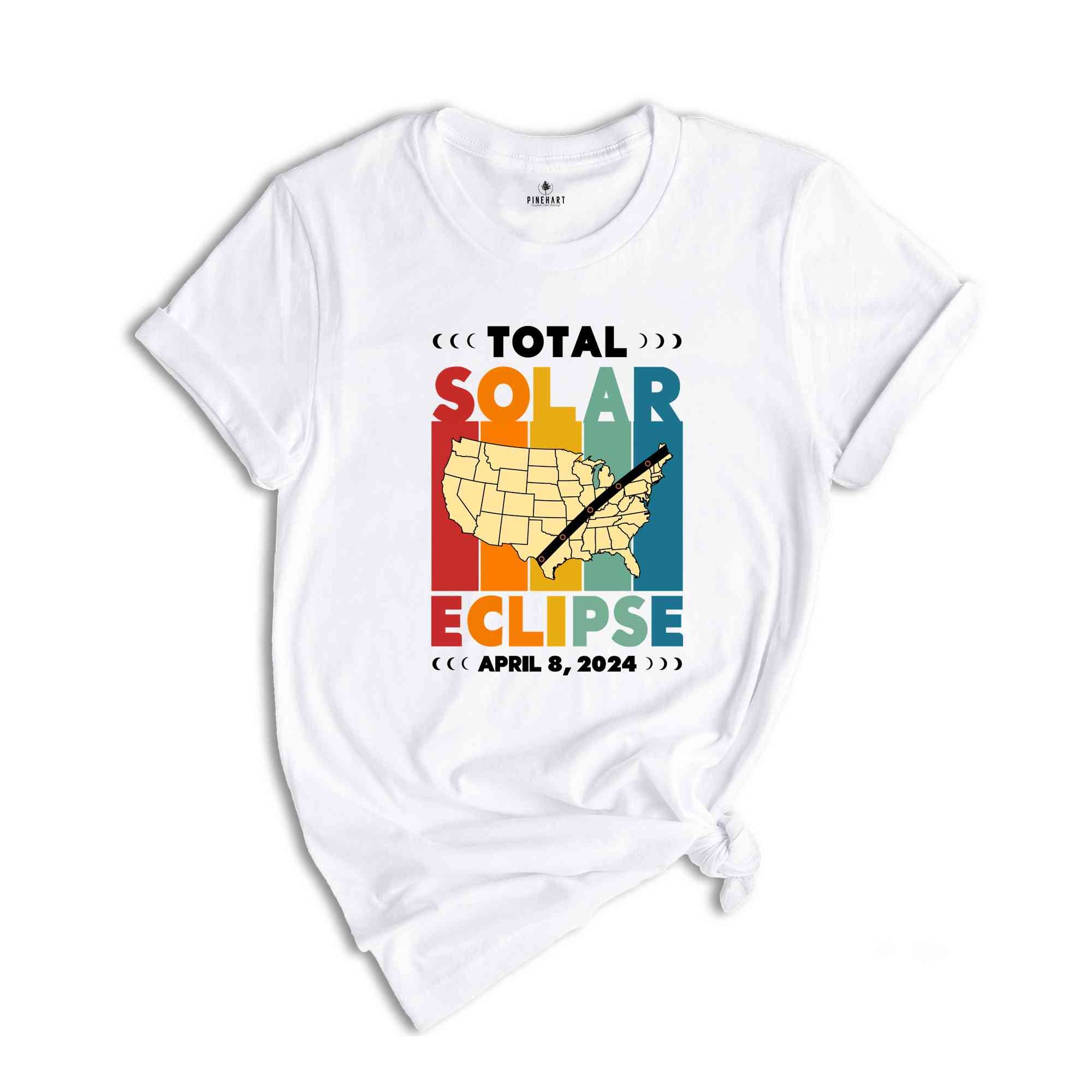 Total Solar Eclipse Shirt, April 8 2024, USA Map, Path of Totality Tee, Eclipse Event 2024 Shirt, Celestial Shirt, Gift for Eclipse Lover