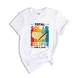 Total Solar Eclipse Shirt, April 8 2024, USA Map, Path of Totality Tee, Eclipse Event 2024 Shirt, Celestial Shirt, Gift for Eclipse Lover