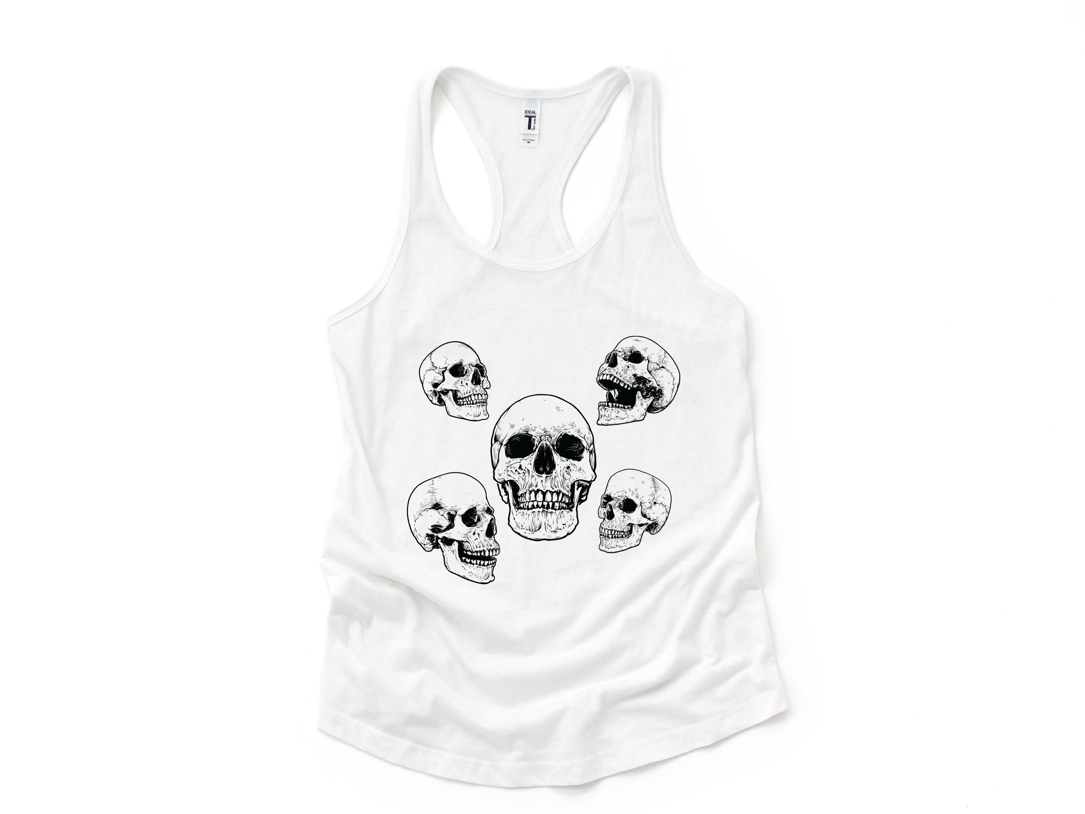 Skull Tank Top, Vintage Skull Tank Top, Skeleton Tank Top, Vintage Tank Top, Skulls Tank Top, Hippie Tank Top, Halloween Tank Top