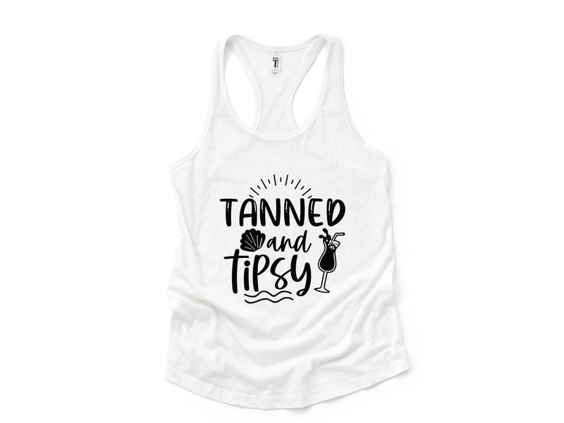 Tanned And Tipsy Tank Top, Summer Shirt, Beach Tank Tops, Summer Vibes Shirt, Girls Trip Gifts, Beach Apparel