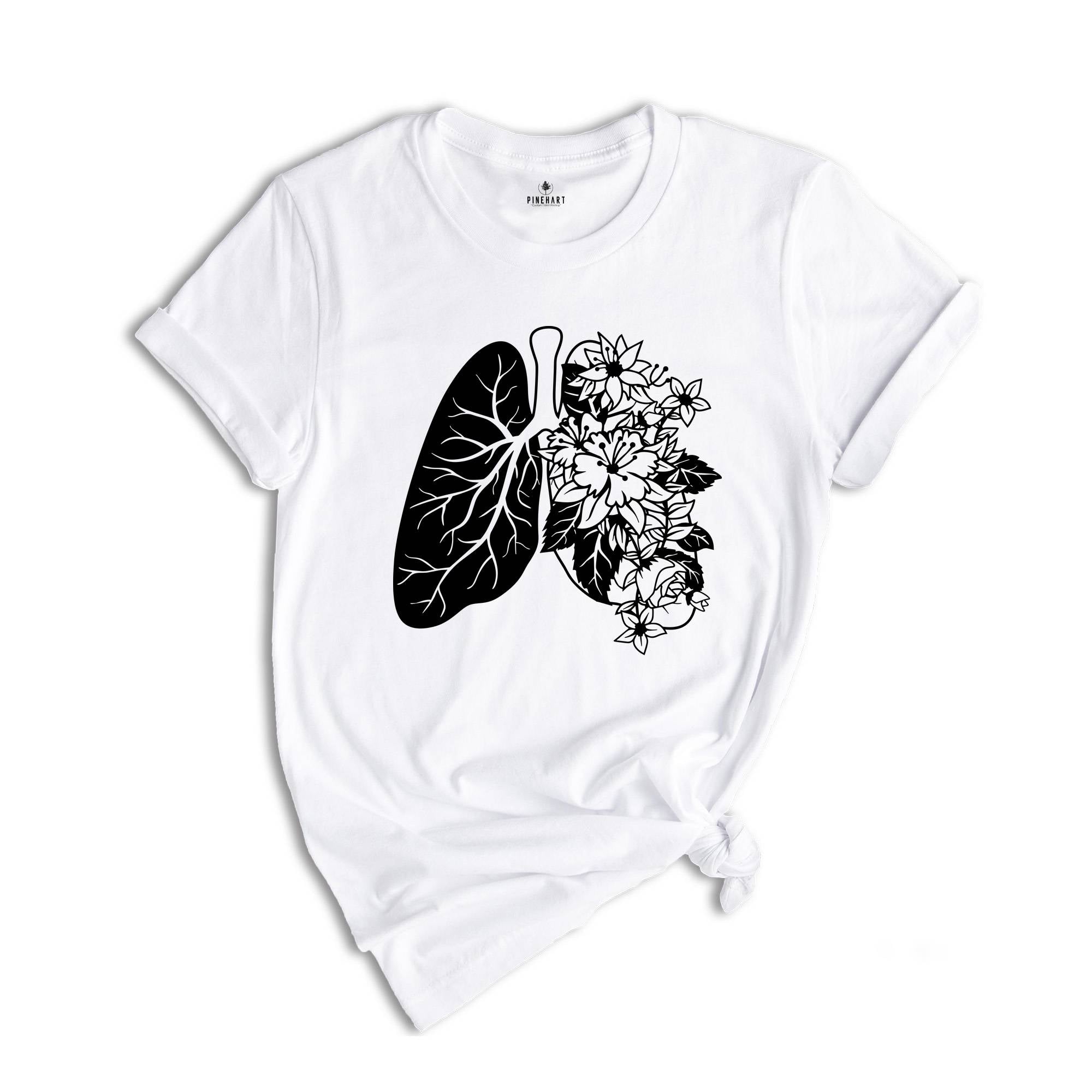 Floral Lungs Shirt, Respiratory Therapist Shirt, Lung Cancer Shirt, Floral Anatomy Shirt, Healthcare Shirt, Gift for Nurse