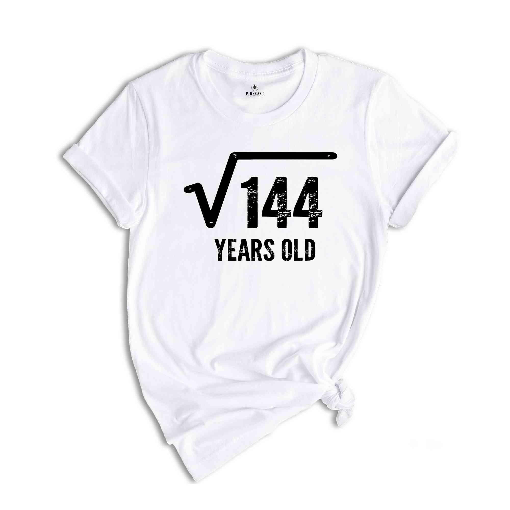 Square Root Of 144 Years Old Shirt, 12th Birthday Shirt, Born In 2012 Shirt, 12th Birthday Gift, 12th Birthday Party Shirt