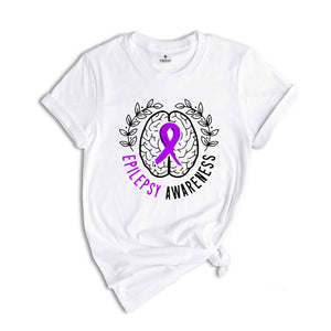 Epilepsy Awareness Crewneck Sweatshirt, Neurodiversity T-Shirt, Epilepsy Gift, Motivational Tee, Epilepsy Mom Shirt, Purple Ribbon Tee