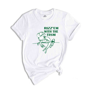 Rizzem With The Tism Funny Frog Shirt, Down Syndrome Awareness Shirt, Retro Funny Frog Shirt, Frog Meme Shirt