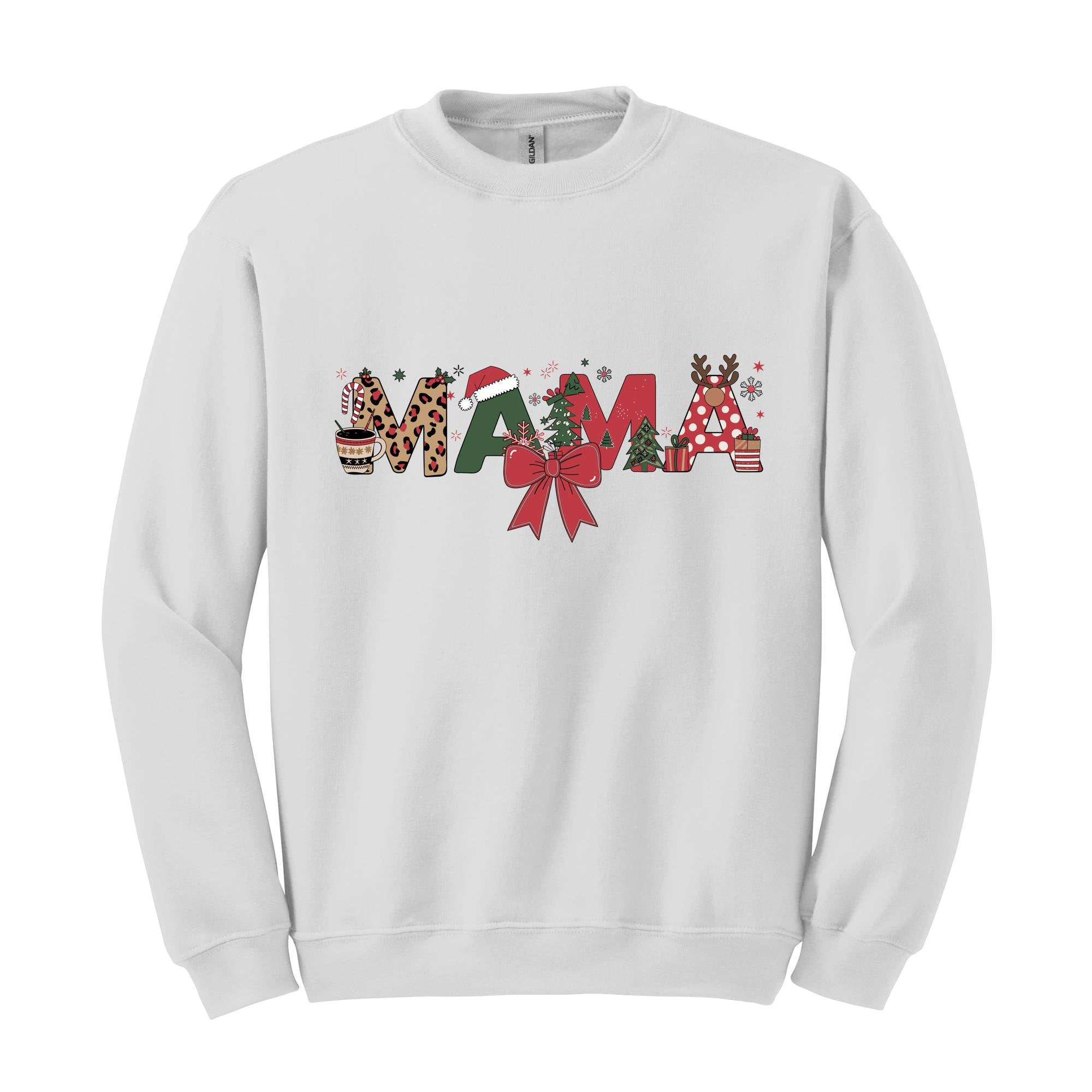 Christmas Mama Sweatshirt, Custom Christmas Mama Hoodie, Christmas Mom Tee, Custom Name Sweat, Christmas Mom Gift