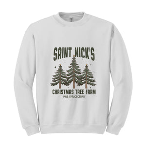 Saint Nick's Christmas Tree Farm Pine Spruce Cedar Sweatshirt, Christmas Sweatshirt, Christmas Gifts, Christmas Tree Sweater