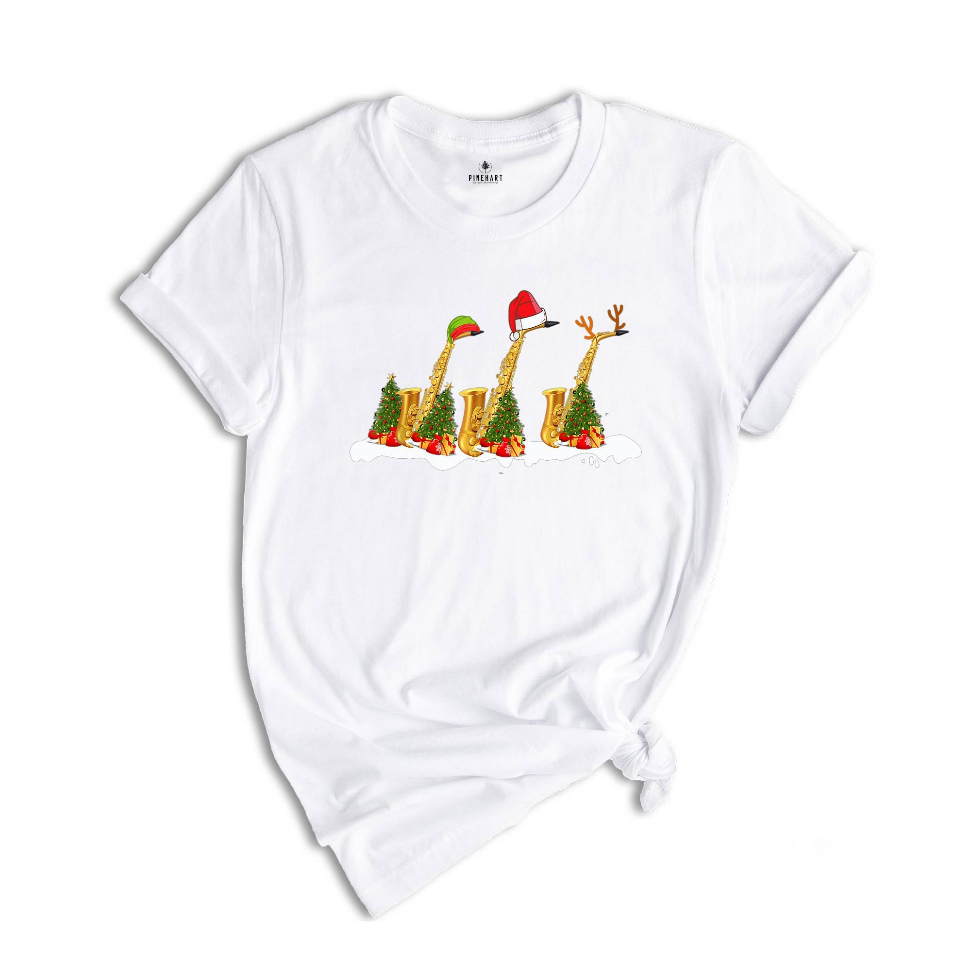 Saxophone Christmas Lights Shirt, Saxophone T-Shirt, Christmas Saxophone Tee, Musician Shirt, Christmas Lights Shirt