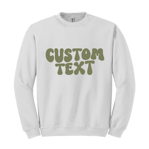 Custom Retro Wavy Hoodie, Personalised Retro Hoodie, Custom Text Hoodie, Custom Sweatshirt, Groovy Text Hoodie, Custom Gift