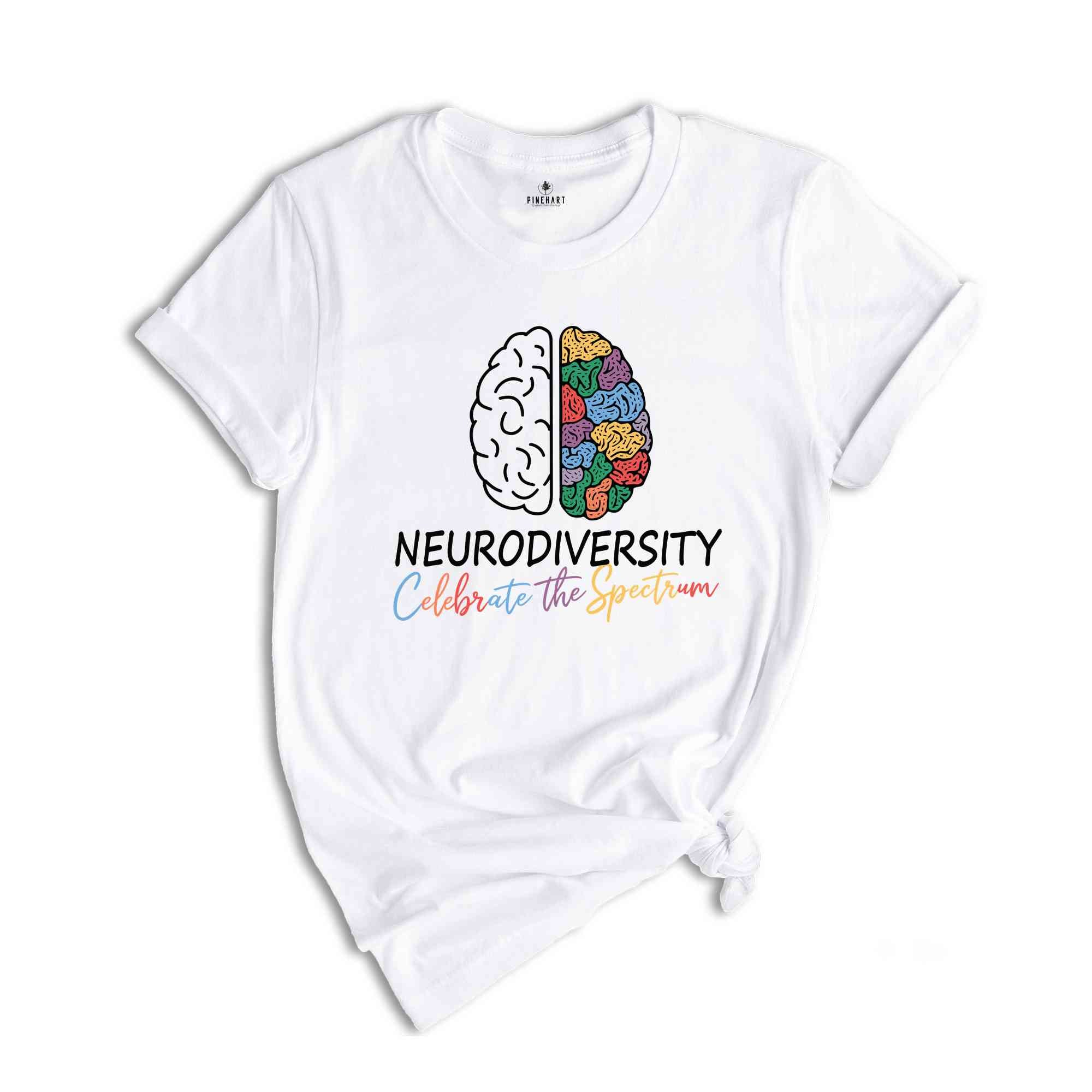 Embrace Neurodiversity Shirt, Celebrate the Spectrum Brain Autism T-Shirt, Neurodiversity T-shirt, Autism Awareness Shirt