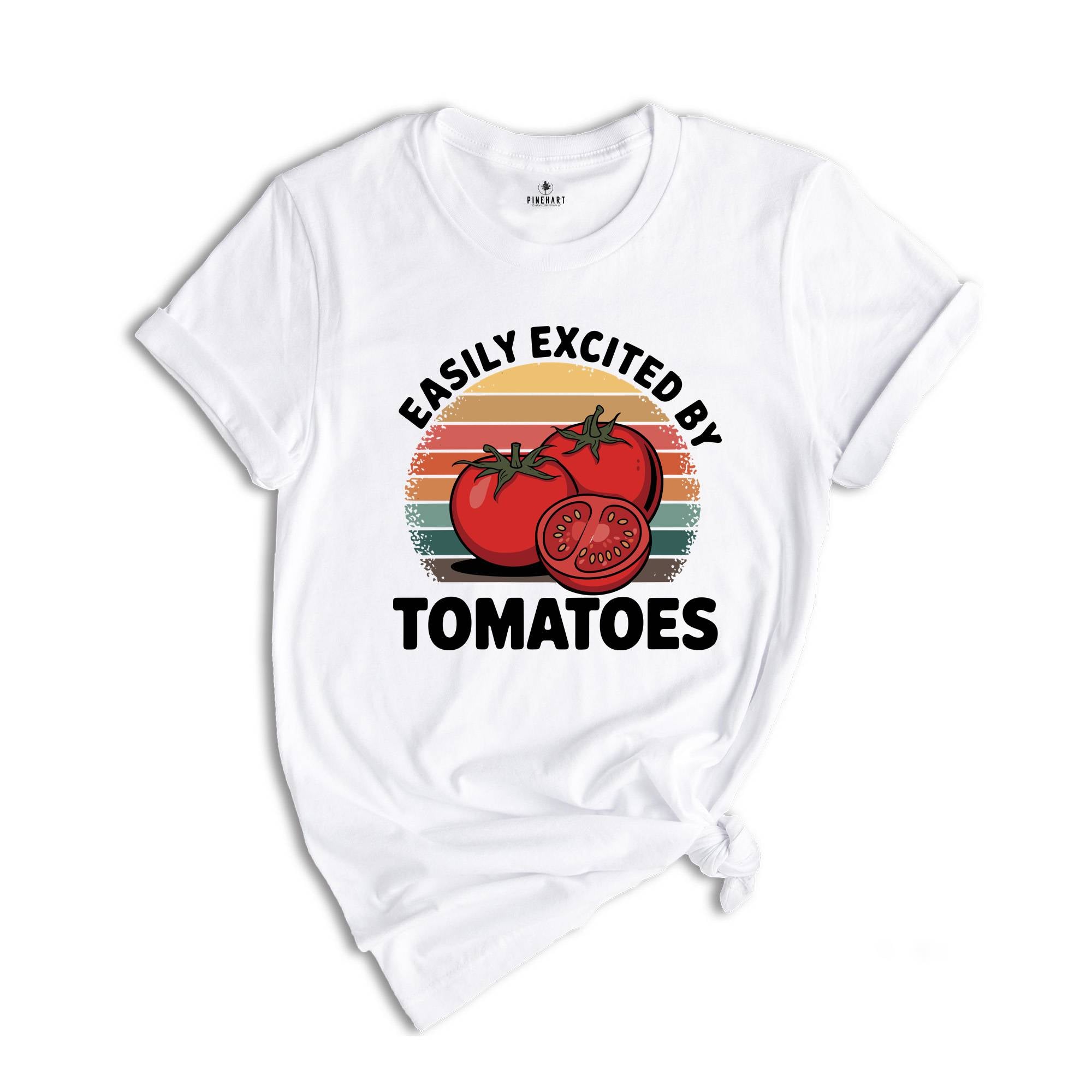 Easily Excited By Tomatoes Shirt, Tomato Gifts, Funny Tomato Shirt, Tomato Farm Shirt, Tomato Fruit Shirt, Tomato Shirt, Tomato Day