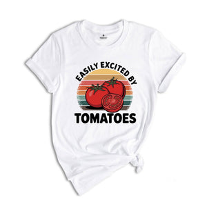 Easily Excited By Tomatoes Shirt, Tomato Gifts, Funny Tomato Shirt, Tomato Farm Shirt, Tomato Fruit Shirt, Tomato Shirt, Tomato Day