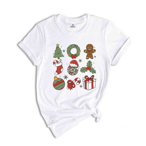 Groovy Christmas Elements Shirt, Retro Christmas Shirt, Santa Claus Shirt, Christmas Candy Shirt, Christmas Gift