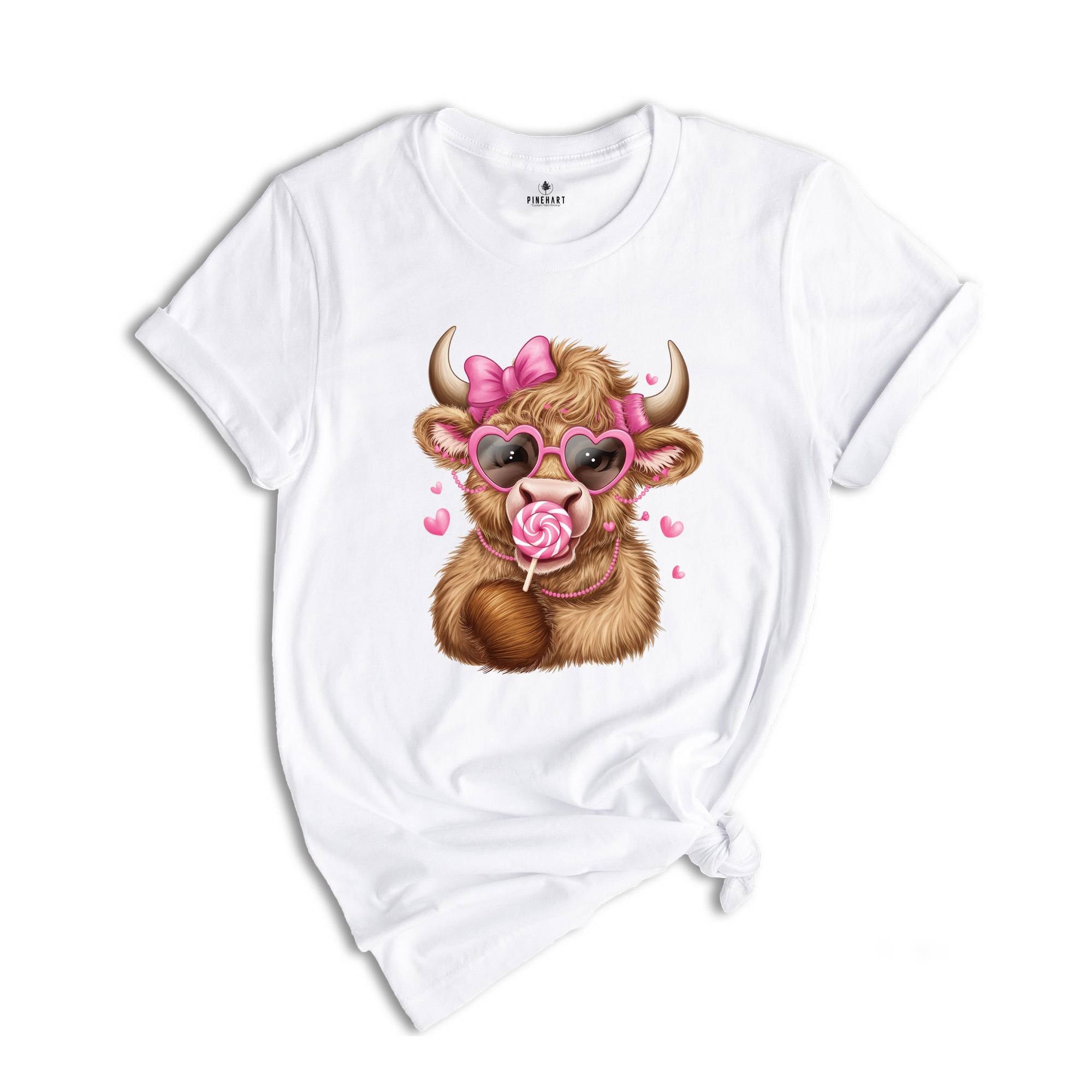 Valentine's Highland Cow Shirt, Howdy Valentine Coquette Shirt, Valentines Shirt, Valentine's Day Shirt, Bow Cow Shirt, Cow Shirt