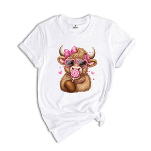 Valentine's Highland Cow Shirt, Howdy Valentine Coquette Shirt, Valentines Shirt, Valentine's Day Shirt, Bow Cow Shirt, Cow Shirt