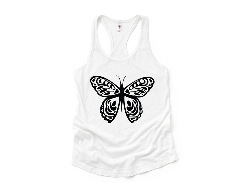 Butterfly Tank Top, Doodled Butterfly Tank Top, Insect Tank Top, Doodles Tank Top, Nature Tank Top, Summer Tank Top, Yoga Tank Top