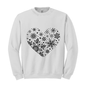 Snowflake Sweatshirt, Christmas Sweatshirt, Women Holiday Shirt, Snow Flake Sweater, Snow Sweatshirt, Christmas Gift Shirt, Winter Shirt