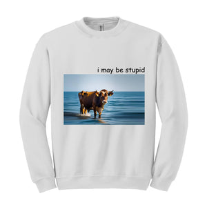 I May Be Stupid Shirt, Joke Shirt, Funny Shirt, Cow Shirt, Meme Shirt, Ocean Cow Shirt, Funny Cow Shirt