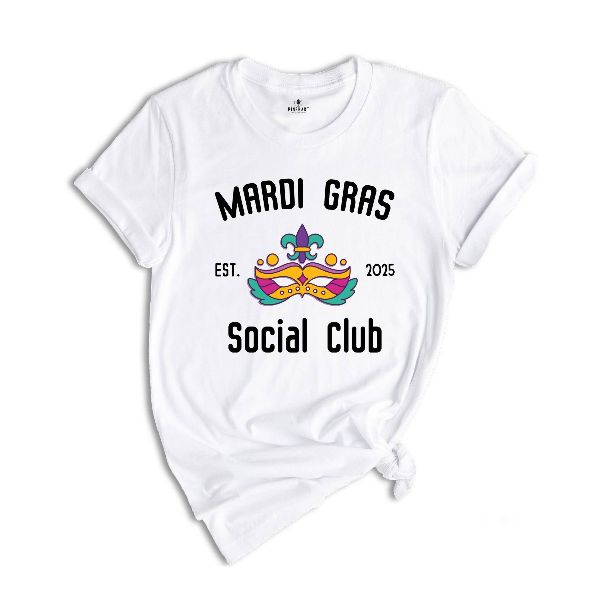 Mardi Gras Social Club Shirt, Mardi Gras Tee, Mardi Gras Party Shirt, Social Club Tee, Mardi Gras T-Shirt, Fat Tuesday Shirt, Fleur De Lis