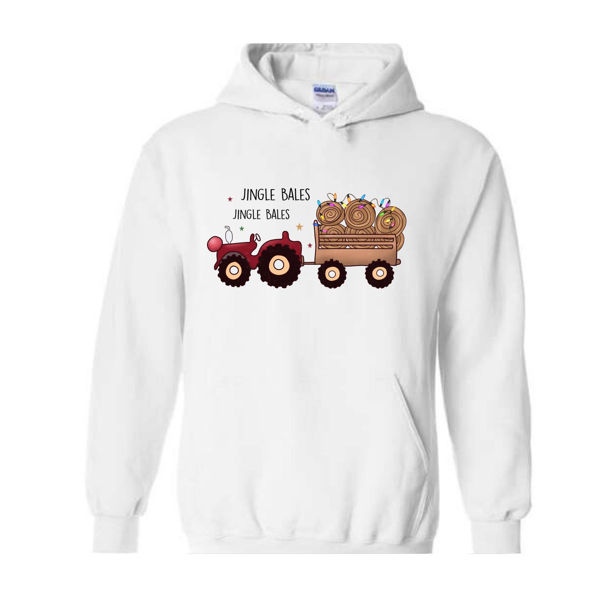 Jingle Bales Jingle Bales Hoodie, Christmas Hoodie, Farming Hoodie, Christmas Farmer Hoodie, Christmas Lights